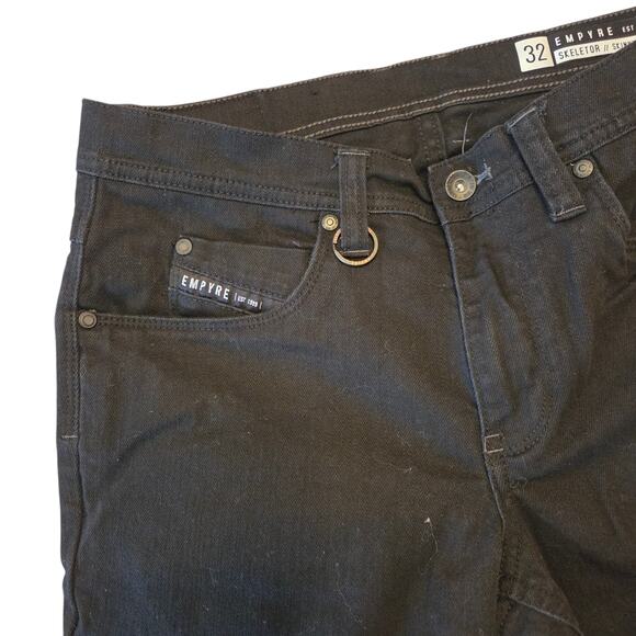 Empyre Skeletor Black Skinny Fit Jeans size 32x31, low rise - Picture 7 of 10